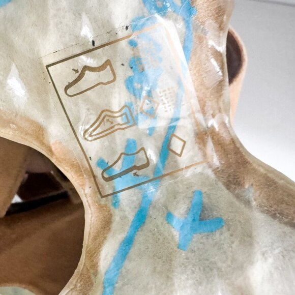 Vintage Spring Chunky Light Beige Wedge Sandal Slides 40 - Picture 8 of 10